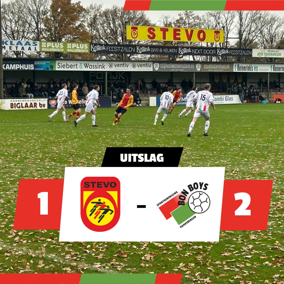 Hectische slotminuten in Geesteren, maar wát een ontknoping ❤️💚⚽️👊

Bon Boys trekt ’m over de streep: @stevo.geesteren 1–2 @svbonboys 

Wat de laatste jaren niet lukte, lukt vandaag wél: 3 punten mee naar De Greune ❤️💚

⚽️ Doelpunten Bon Boys van Dion Hartgerink en Bas ter Hogt

Bedankt voor de steun langs de lijn. Op naar de volgende!

#BonBoys #STEVO #Uitzege #Geesteren #DeGreune #EersteKlasse #Amateurvoetbal #Haaksbergen #RoodGroenVerbindt