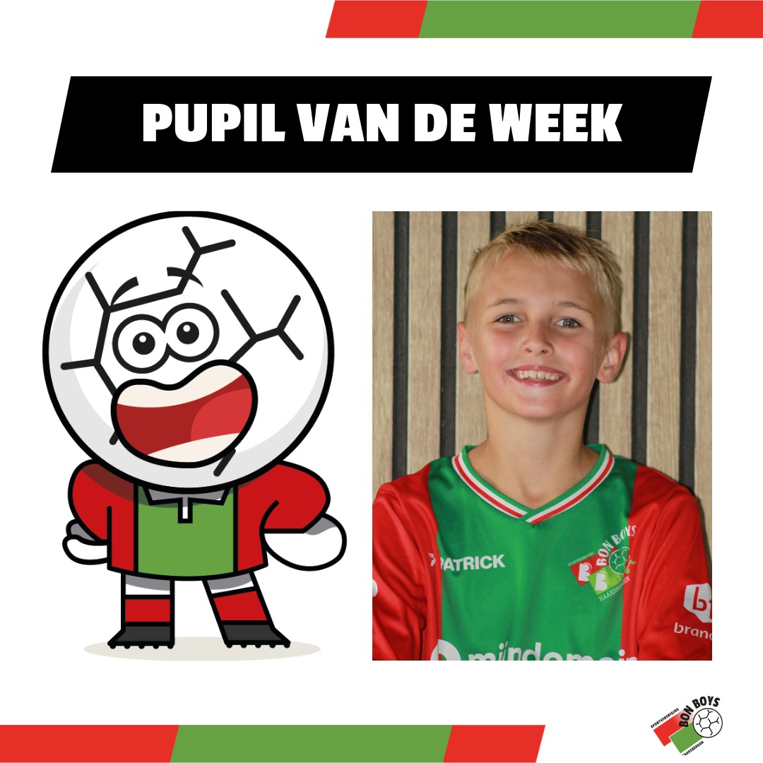 Pupil van de Week - Job Siemerink 🔴🟢⚽️

Job Siemerink is de Pupil van de Week bij de thuiswedstrijd tegen @s.v.nieuwleusen. Dat vindt hij ‘erg leuk en heb er veel zin in’.

Job is 10 jaar en speelt in @svbonboys JO11-2, vaak op rechts- of linksmidden. Zijn favoriete club in ons land is FC Twente. Gevraagd naar de beste Nederlandse voetballer wijst hij naar Bart van Rooij. Zijn beste voetballer bij Bon Boys is Jurre Wijlens. Zijn favoriete club in het buitenland is Barcelona. De beste speler in het buitenland is voor hem Lamine Yamal.

Job gaat naar de basisschool Paus Joannes en zit in groep 7. De leukste vakken op school vindt hij rekenen en gym, het minst-leuke knutselen. Zijn lievelingsdier is een hond. Hij vindt de film ‘Strijder’ erg leuk. En zijn favoriete leesboek is Snuf de hond.

#pupilvanderweek #bonboys #haaksbergen
