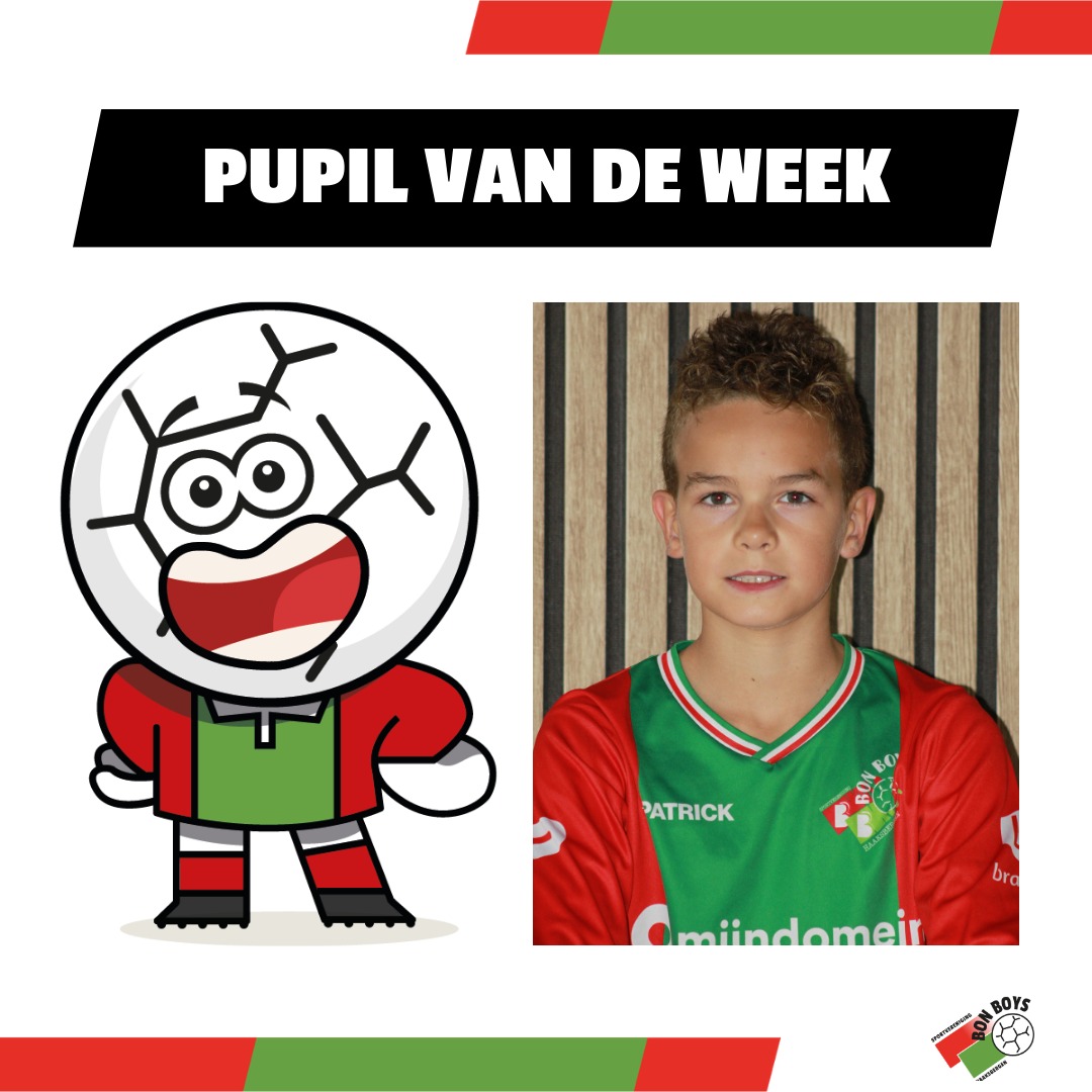 Pupil van de Week - Jason Castilla Carrasco 🔴🟢⚽️

Jason Castilla Carrasco is zaterdag de Pupil van de Week bij de thuiswedstrijd van @svbonboys tegen @dos37vriezenveen Dat vindt hij ‘heel erg leuk! Ik hoop dat ze kampioen worden!’

Jason is 10 jaar en speelt als linksback in Bon Boys JO11-1. Zijn favoriete club in ons land is FC Twente. De beste Nederlandse voetballer is voor hem Mats Rots. De beste voetballer bij Bon Boys is volgens Jason Ivan Carrasco Perez. Zijn favoriete club in het buitenland is Real Madrid, waar ook de volgends hem beste buitenlandse voetballer actief is: Kylian Mbappé.

Jason gaat naar de basisschool Het Palet en zit in groep 7. Het leukste vak op school vindt hij gym, het minst-leuke spelling. Zijn lievelingsdier is hun kat Lilly. De leukste film die hij heeft gezien is Ice Age. En zijn favoriete leesboek is Julius Zebra – Rollebollen met de Romeinen.

#pupilvandeweek #haaksbergen #bonboys
