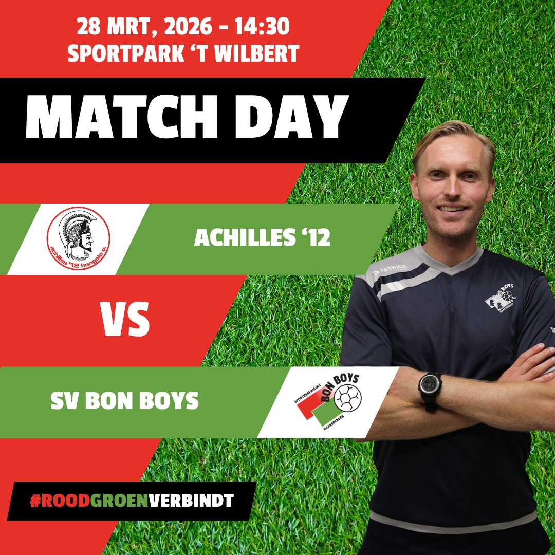 MATCHDAY | Achilles’12 🆚 Bon Boys

Vandaag wacht voor @svbonboys een mooie en lastige uitwedstrijd in Hengelo. @achilles121e is een bekende tegenstander en onderlinge duels staan al jaren garant voor spanning, strijd en weinig onderling verschil.

Dit seizoen staan de zaken er iets anders voor, met Bon Boys als koploper en Achilles’12 op plek vier. Maar onderschatting is uitgesloten. Achilles liet dit seizoen al zien uitstekend voor de dag te komen tegen topploegen, met onder meer zeges op Longa’30 en SVBO. Ook het eerste duel met Bon Boys eindigde eerder dit seizoen in 0-0.

Alle ingrediënten zijn dus aanwezig voor opnieuw een prachtig voetbalgevecht. Weet Bon Boys het goede ritme vast te houden?

🕝 Aftrap: 14.30 uur
📍 Achilles’12, Hengelo

Kom onze mannen aanmoedigen in Hengelo! 🔴🟢

#RoodGroenVerbindt #BonBoys #Haaksbergen #1eklasse #Achilles12