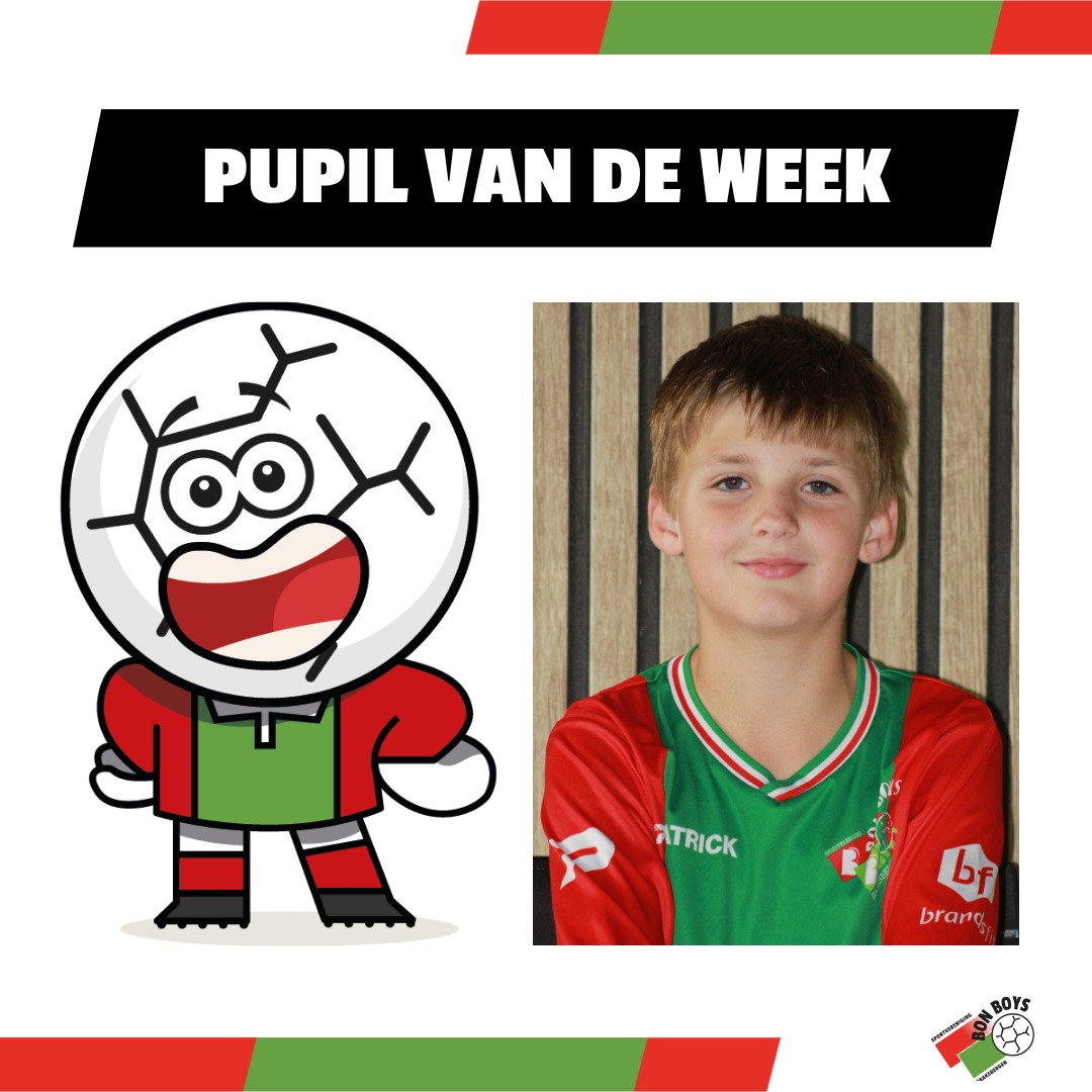Pupil van de Week: Quinn van der Vall❤️💚🎉

Quinn van der Vall is zondag Pupil van de Week bij de thuiswedstrijd van @svbonboys tegen @stevo.geesteren Daar is hij trots op: “Ik vind het een eer dat ik Pupil van de Week mag zijn. Ik ben vaak op de club bij Bon Boys, dus dat maakt het extra gaaf.”

Quinn is 10 jaar oud en speelt in Bon Boys JO11-2. Extra bijzonder: twee weken geleden werd hij met zijn team nog kampioen. Zijn favoriete positie is op het middenveld, als mid-mid of linksmidden. 

In Nederland is @fctwente zijn favoriete club en Robin Pröpper is zijn grote voorbeeld. Bij Bon Boys kijkt hij vooral op naar @milanbultman en @wijlensjurre. In het buitenland is Manchester United zijn favoriete club en Erling Haaland zijn favoriete speler.

Quinn zit in groep 7 van basisschool Los Hoes. Op school vindt hij rekenen het leukste vak. Leskracht is juist zijn minst favoriete onderdeel. Zijn lievelingsdier is een pinguïn. De leukste film die hij heeft gezien is The Super Mario Bros. Movie en zijn favoriete boek is William Wenton en de luridiumdief.

Wij wensen Quinn heel veel plezier als Pupil van de Week en natuurlijk een prachtige middag bij Bon Boys! 

#roodgroenverbindt #pupilvandeweek #bonboys #haaksbergen #1eklasse #stevo