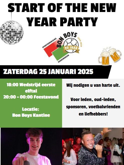 Start of the new year party op 25 januari!