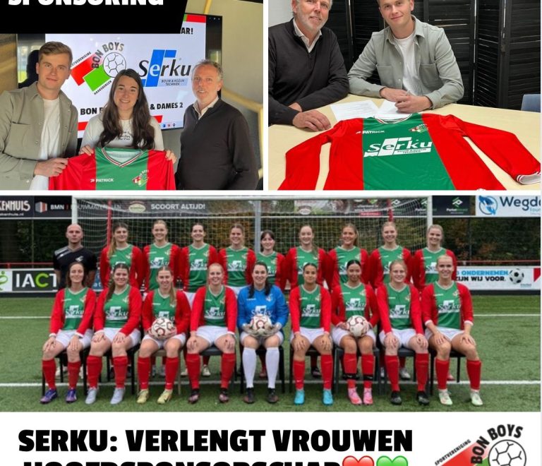 Serku Bouw- en Kozijntechniek B.V. verlengt Vrouwen hoofdsponsorschap bij SV Bon Boys!